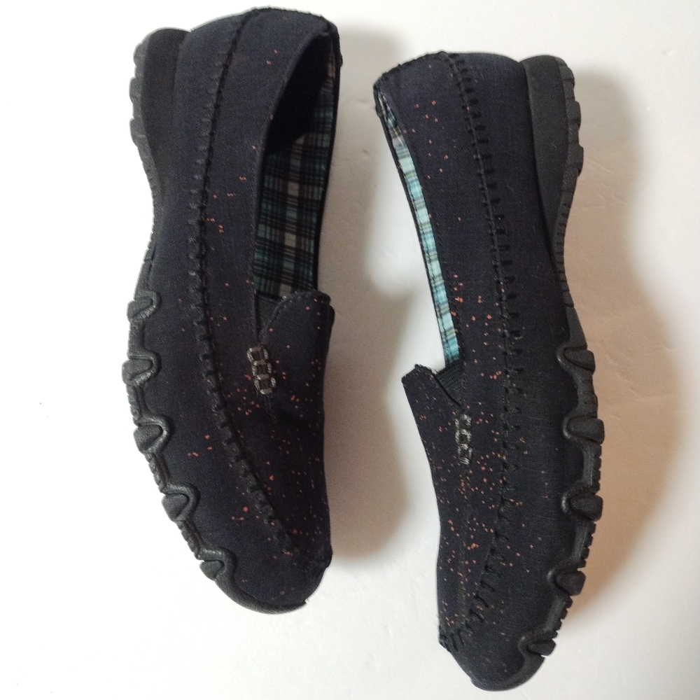 Womens Size 9 Skechers Bikers Cross Walk Shoes Slip On Black Canvas 48944 - Picture 7 of 10